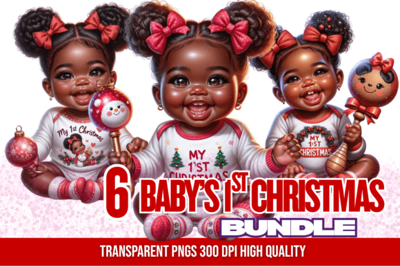 Download Baby Girl’s First Christmas PNG Bundle - Christmas png bundle Collection