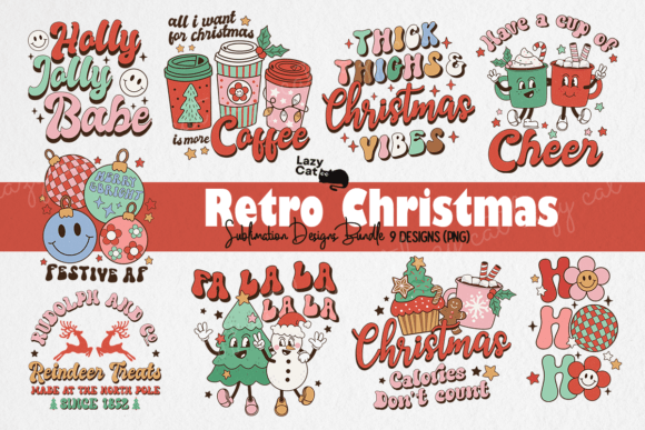 Download Retro Christmas Sublimation Bundle - Christmas sublimation bundle Collection